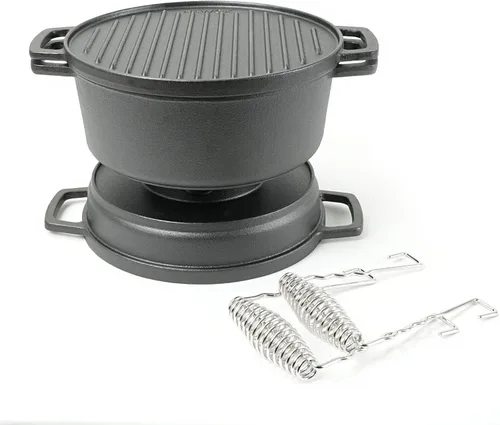 Miniatura 6 de HAWOK Placa Yakiniku de Hierro Fundido con Tapa de Cristal mini estufa juego de 2
