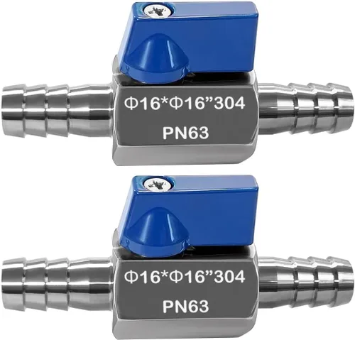 Miniatura 15 de Beduan Válvula de Bola con Púa de 3/8" de Acero Inoxidable 304 Mini Válvula de Cierre para Manguera de Diámetro Interno 3/8" Agua Gas Combustible