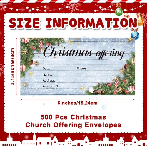 Miniatura 2 de Cholemy 500 sobres de ofrenda de Navidad para iglesia – 6.3 x 3.1 pulgadas diezmos y sobres de oferta para donación de diezmos religiosos