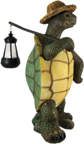 Miniatura 2 de Divertida tortuga campestre con estatua de linterna para exteriores