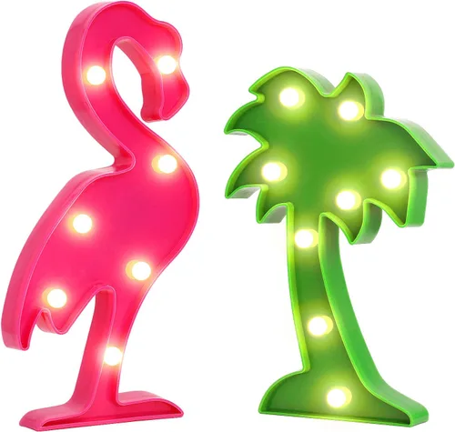 AceList Tropical Luau Party Supplies Flamingos Palm Trees Sign Light para decoración de fiesta temática hawaiana cumpleaños dormitorio decoración de