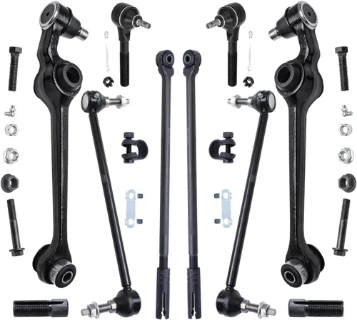 Miniatura 77 de Detroit Axle - Kit de suspensión frontal de 10 piezas para Jeep 2002-2004 Liberty, 2 brazos de control superiores con rótula 2 rótulas inferiores, 4
