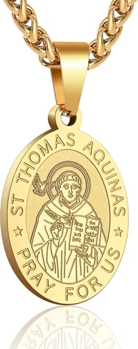 Miniatura 102 de P. BLAKE Collar ovalado de San Cristóbal, Miguel, José, Jude/Virgen María/José/Francisco/Patrick/Anthony/Benedict/Thomas para hombres y mujeres