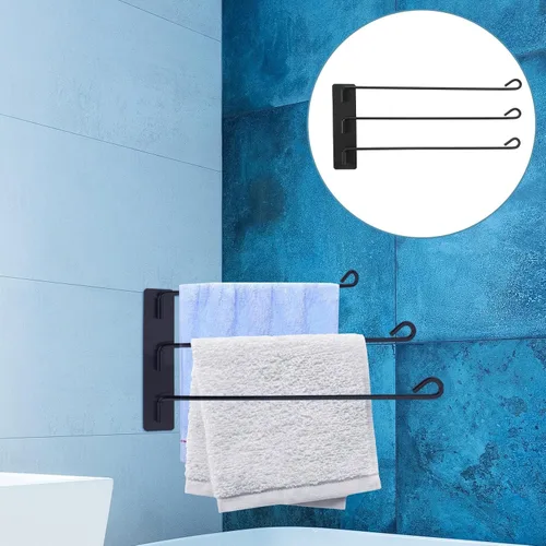 Miniatura 7 de Garneck Toallero giratorio con marco giratorio, toallero de montaje para toallas al aire libre para piscina, toallero de pared de baño, toalleros