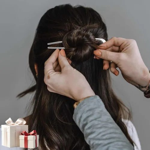 Miniatura 5 de 3 horquillas francesas para cabello grueso, pasadores de metal en forma de U para mujer, grandes 5.5 pulgadas para peinados y accesorios de peinado