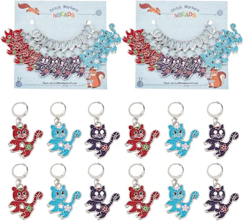 Miniatura 16 de NBEADS 2 Piezas 2 Estilos Cadenas Contador de Filas con Dijes de Abejas, Marcadores de Puntos con Números 0~9 Cuentas Acrílicas Dijes Marcadores