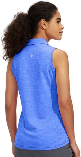 Miniatura 3 de Viodia Camiseta de golf sin mangas para mujer, con cremallera, de secado rápido, camisetas polo para mujer, ropa de golf