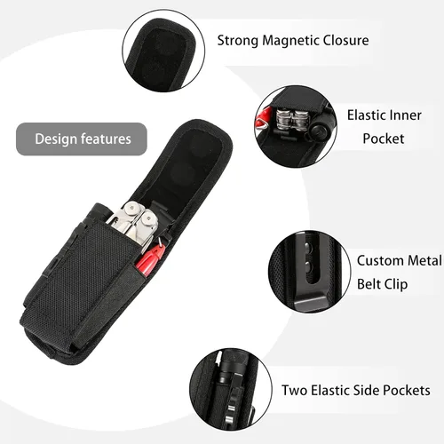 Miniatura 2 de Funda multiherramienta, bolsa EDC, funda multiherramienta para cinturón, organizador de cinturón EDC para bolígrafo, linterna/cuchillo plegable