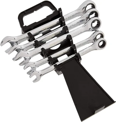 Miniatura 2 de Amazon Basics Juego de llaves de trinquete métricas, 5 piezas, acero al cromo vanadio, 72 dientes, 0.394 in, 0.433 in, 0.512 in, 0.551 in, 0.591 in