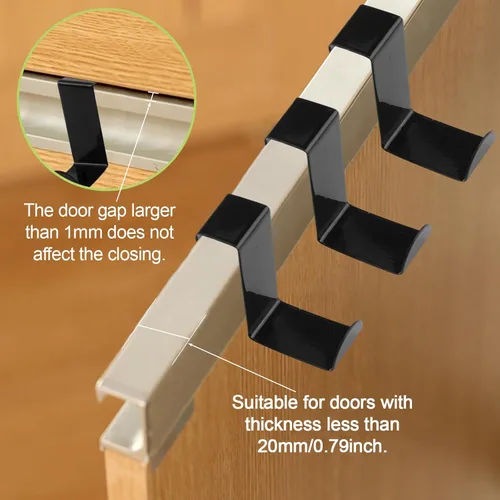 Miniatura 5 de Over Cabinet Door Hooks, 8Pcs Plastic Over Door Single Hooks Multi-Purpose Over The Cupboard Drawer Hooks Space-Saving Hanger Extender Clips Hooks