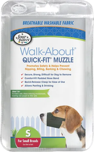 Miniatura 7 de Four Paws Walk-About - Bozal ajustable para perros medianos, de ajuste rápido, lavable y transpirable, color negro, 1 unidad