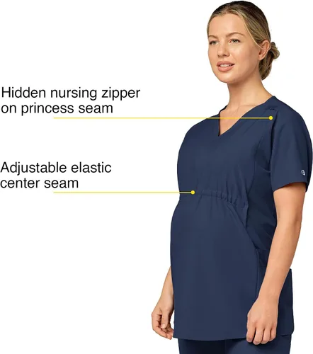 Miniatura 2 de WonderWink Camiseta de maternidad con cuello en V para mujer