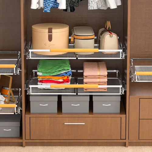 Miniatura 6 de Organizador de Cajón Extraíble para Gabinete, Estantes de Almacenamiento Deslizables Expandibles - Resistente, Duradero y Deslizamiento Suave