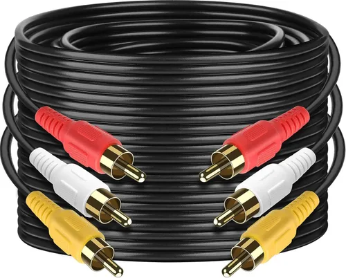 Miniatura 10 de Cable de Audio y Vídeo 3 RCA Compuesto Macho a Macho para DVD (1.83 m) para Televisión