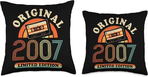 Miniatura 3 de Retro Limited Edition 2007 Cassette Tape 19th Birthday Throw Pillow