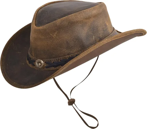 Sombrero de vaquero de cuero para hombres y mujeres, duradero, hecho a mano, ligero, moldeable, sombreros occidentales para hombres