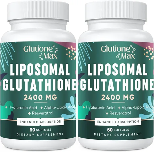 Glutatión liposomal 8 en 1 2400 MG, fórmula antioxidante de alta absorción - con ácido hialurónico, ácido alfa lipoico, resveratrol - piel,
