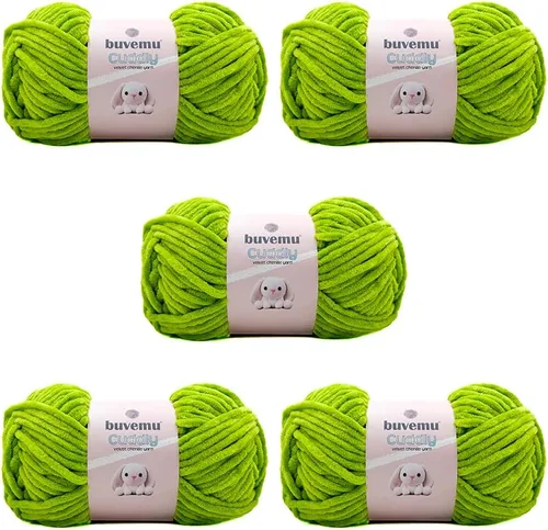 Miniatura 65 de Hilo de felpilla de terciopelo, súper suave y esponjoso, para tejer, hacer manualidades, color amigurumi, duradero para el desprendimiento, 3.53