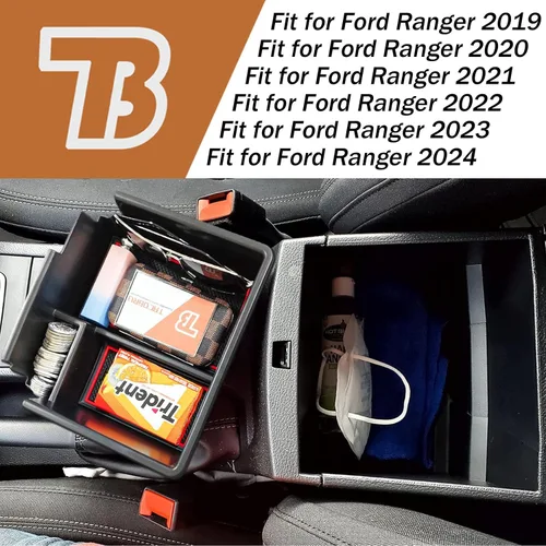 Miniatura 3 de Organizador Compatible con Consola Central de Ford Ranger 2019 2020 2021 2022 2023 XL XLT Lariat, Divisor de Reposabrazos, Bandeja de Almacenamiento