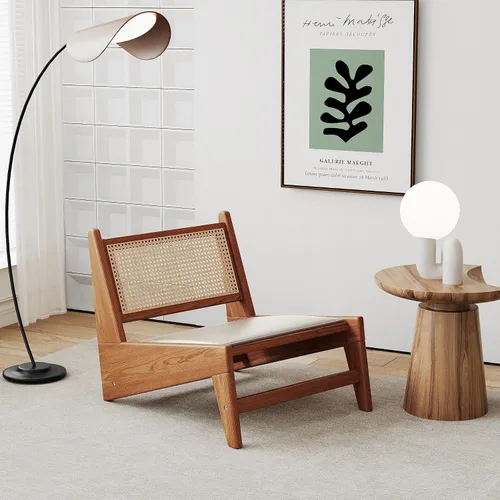 Miniatura 8 de HAOBO Home Silla de ratán moderna de mediados de siglo para lectura, sala de estar, dormitorio, hogar
