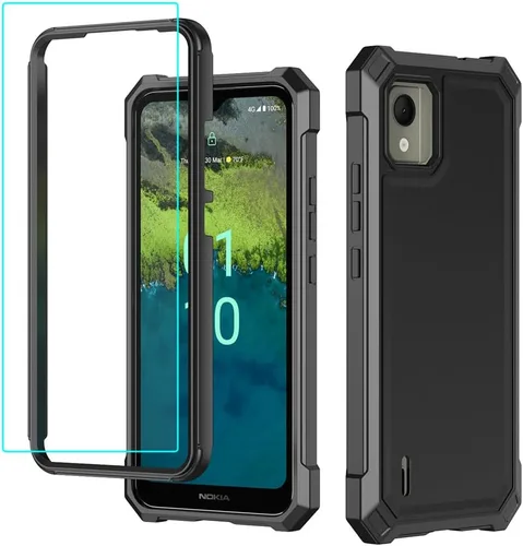 Nokia C110 - Funda con protector de pantalla, protección de cuerpo completo, resistente a prueba de golpes, para Nokia C110 N156DL, color negro