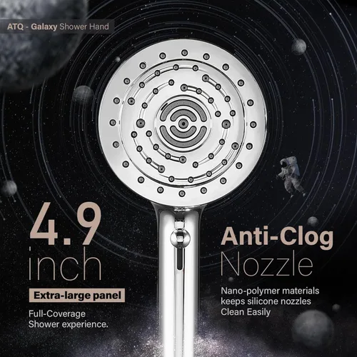 Miniatura 7 de Filtered Shower Head 7 Spray Mode High Pressure Shower Head with Handheld Water Softener Filters Beads,79" Long Hose,Built-in Power Wash Mode