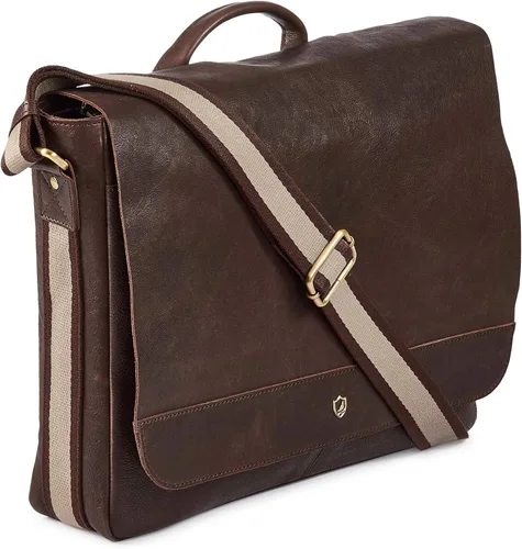 Miniatura 10 de Bolso de cuero real para computadora portátil, para hombres y mujeres, estilo vintage, estilo mensajero, bolso de hombro hasta 16 pulgadas