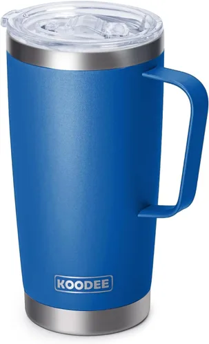 Miniatura 17 de Koodee - Vaso delgado de acero inoxidable de 20 onzas (4 unidades) aislado con doble pared, vaso de agua con 4 tapas, 4 popotes y 2 cepillos