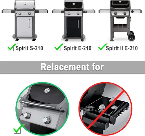 Miniatura 3 de SHINESTAR 69785 - Quemador de parrilla de repuesto para Weber Spirit E/S-210, Spirit I & II y GS4 Spirit II Series (control de montaje frontal)