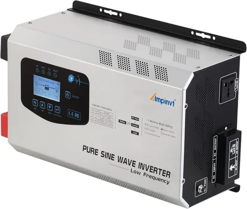 Miniatura 10 de AMPINVT: Inversor de onda sinusoidal pura de 800W con cargador AC, salida DC 12V a AC 120V, inversor de baja frecuencia de alimentación de respaldo