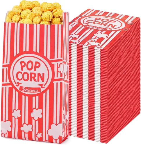 Miniatura 7 de Bolsas de papel para palomitas de maíz, paquete de 120 bolsas de palomitas de maíz de 1 onza, porciones individuales, bolsa de palomitas de maíz a