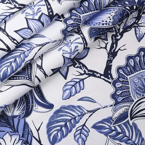 Miniatura 5 de Lush Decor, Blue Cynthia - Juego de cortinas de oscurecimiento jacobeas para sala, comedor, dormitorio, 108 pulgadas de largo, par de paneles Azul
