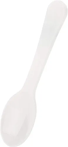 Gmark - 100 cucharas de plástico extra resistentes, de 3 pulgadas, extra resistentes, sin BPA, para helado, postre, blanco, 1 caja de juego GM1002F