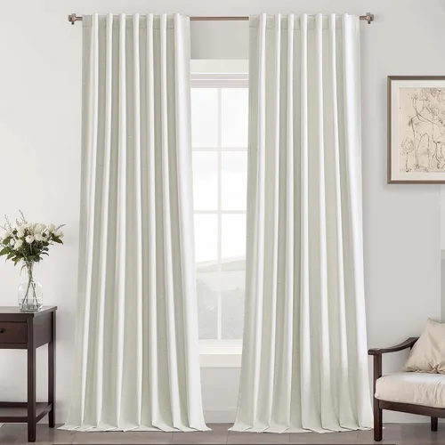 Miniatura 15 de UHITECH Cortinas opacas de 35 pulgadas de largo para sala de estar, 2 paneles, cortina opaca corta para cocina para ventanas pequeñas, cortinas