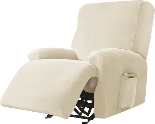 Miniatura 9 de Fundas de terciopelo para sillas reclinables, fundas suaves para sillas reclinables, fundas lavables para sofá reclinable con bolsillo lateral
