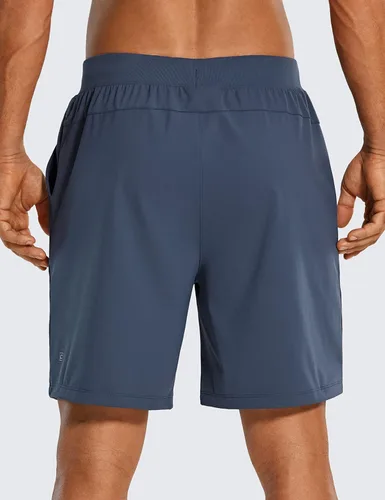 Miniatura 3 de CRZ YOGA Pantalones cortos de entrenamiento elásticos en cuatro direcciones para hombre, 79 pulgadas, suaves, duraderos, casuales, con bolsillos