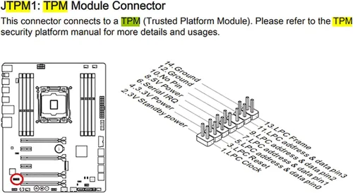 Miniatura 4 de TPM2.0 Módulo de seguridad 12Pin -SPI M S I (12-1) Plataforma confiable para M S I MS -4136-4462