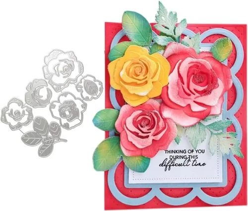 Miniatura 6 de Plantillas de corte de metal, plantillas para bordado, herramientas para álbumes de recortes, flores, encaje, marco, manualidades, plantilla