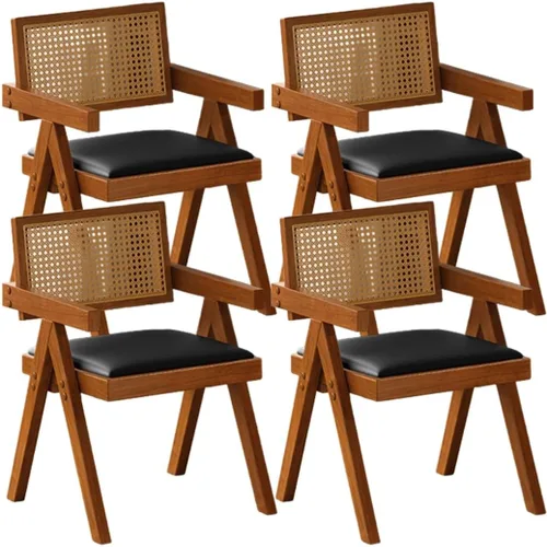 Miniatura 34 de YVYKFZD Juego de sillas de comedor de ratán, sillas de comedor de madera, sillas de cocina con respaldo tejido, sillón tapizado, silla auxiliar