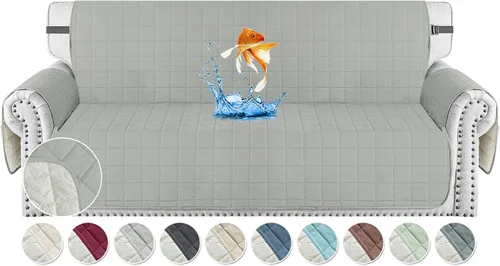 Miniatura 25 de MAXIJIN Fundas impermeables para sofá de 3 cojines, aptas para mascotas, fundas acolchadas para sofá de 69 pulgadas, lavables, protector de sofá