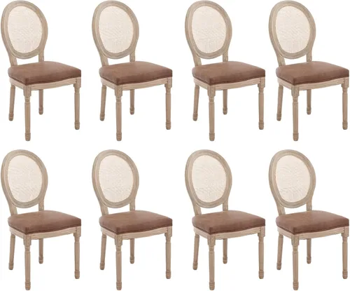 Miniatura 25 de chairus Juego de 2 Sillas de Comedor Estilo Granja Sillas de Comedor de Casa de Campo Francés Sillas Tapizadas de Tela Vintage con Respaldo Redondo