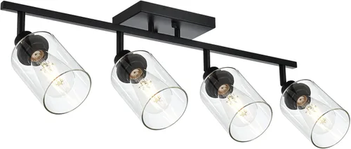 Miniatura 9 de Lámpara de tocador de 4 luces para baño en acabado de níquel cepillado, lámpara clásica con cabezal de luz giratoria, lámpara de techo de metal