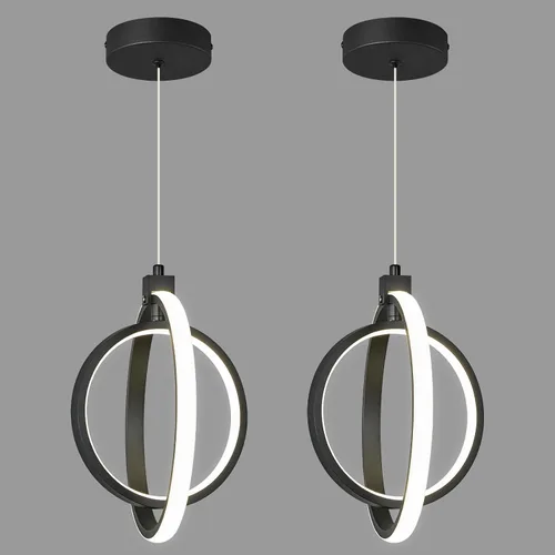 Miniatura 9 de Lámpara LED moderna con anillo dorado, lámpara colgante de 4000 K, regulable en altura ajustable, iluminación colgante para comedor, cocina, isla