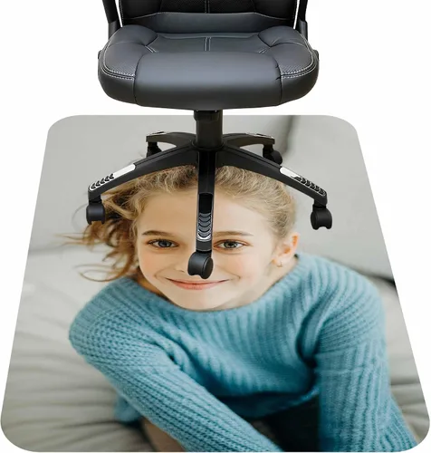 Miniatura 8 de Alfombrillas personalizadas para silla de oficina para suelo de madera dura y azulejos, personalizadas con texto, foto, computadora, oficina