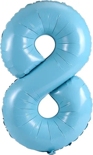 Miniatura 14 de YPSelected Globo grande de 32 pulgadas de helio con números 0-9 de papel de aluminio azul para cumpleaños, bodas y fiestas (Azul, 3)