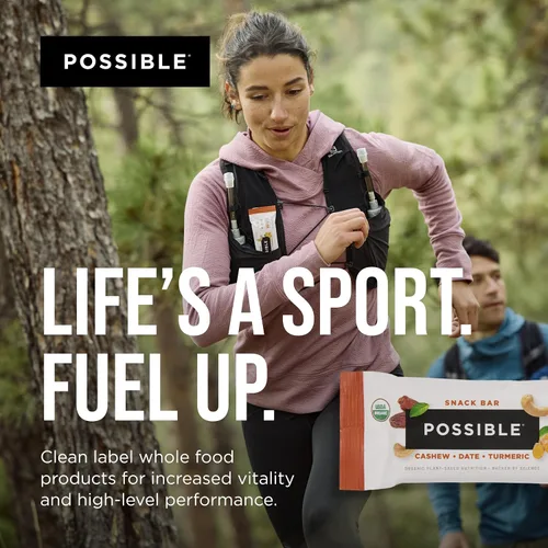 Miniatura 7 de POSSIBLE Snack Bar - Snack de comida integral para apoyar un estilo de vida saludable y activo, 0.35 onzas de proteína orgánica a base de plantas