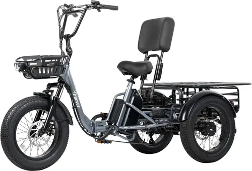 Miniatura 15 de Folding Electric Tricycle for Adults 2 Seater, 20MPH 100 Miles 4" Wide Fat Tire Electric Trike, 3 Wheel Electric Bike 1200W, 48V 20AH Battery