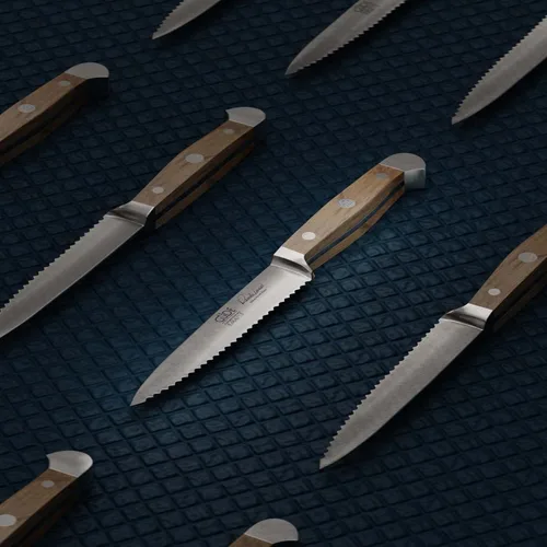 Miniatura 4 de Güde Alpha Barrel Oak Series - Cuchillo de tomate de 5 pulgadas - Fabricado en Solingen, Alemania desde 1910 - Madera de roble rara, más de 80 años