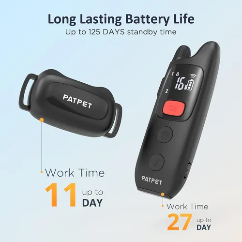 Miniatura 6 de PATPET Collar de entrenamiento para perros con control remoto, IPX7 impermeable, collar de choque para perros, 3 modos de entrenamiento, vibración