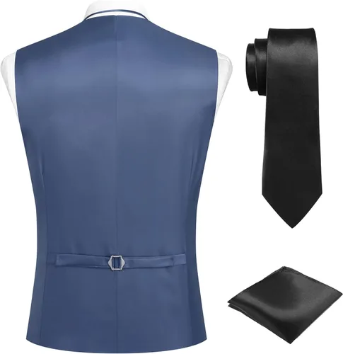 Miniatura 2 de COOFANDY Conjunto de chaleco de 3 piezas para hombre, casual, de negocios, con corbata